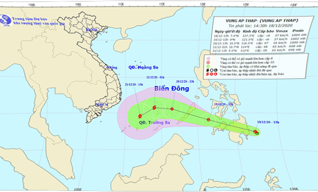 Áp thấp nhiệt đới gần biển Đông