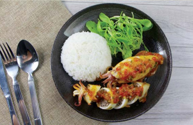 mực nhồi thịt