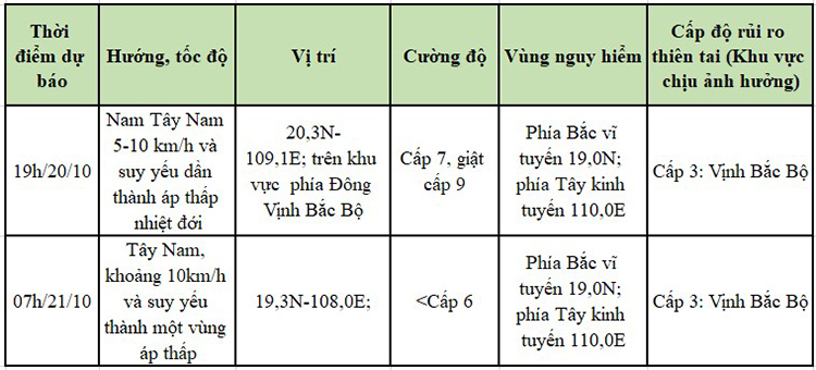 dự báo bão số 5